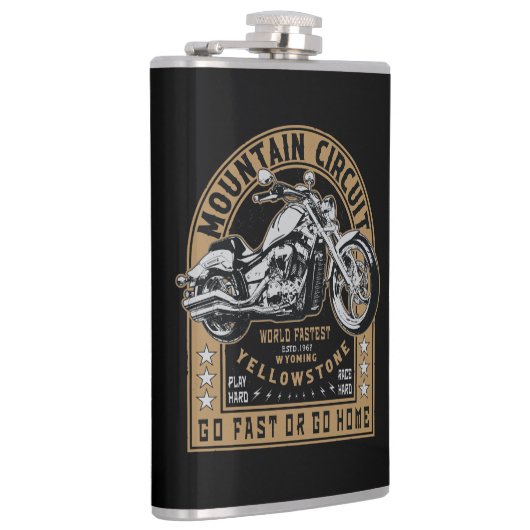 Retro Yellowstone Motorcycle Heupfles (Rechts)