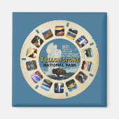 RETRO YELLOWSTONE NATIONAAL PARK SOUVENIR MAGNEET (Voorkant)