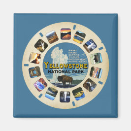 RETRO YELLOWSTONE NATIONAAL PARK SOUVENIR MAGNEET