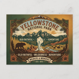 Retro Yellowstone National Park Briefkaart