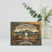Retro Yellowstone National Park Briefkaart (Staand voorkant)