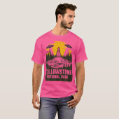 Retro Yellowstone National Park Cryptid Ufo-ontvoe T-shirt (Voorkant volledig)
