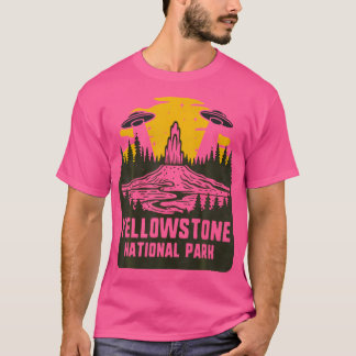 Retro Yellowstone National Park Cryptid Ufo-ontvoe T-shirt