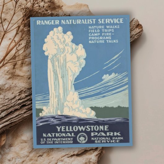  Retro Yellowstone National Park Reizen Briefkaart