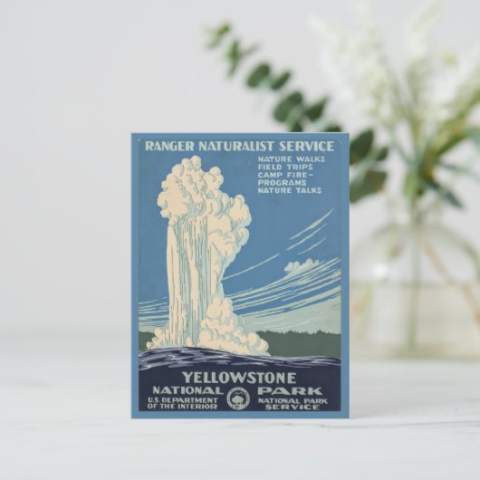  Retro Yellowstone National Park Reizen Briefkaart (Staand voorkant)