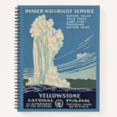  Retro Yellowstone National Park Reizen Notitieboek (Voorkant)