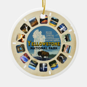 Retro  Yellowstone National Park Souvenir Keramisch Ornament