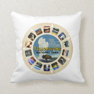 Retro  Yellowstone National Park Souvenir Kussen