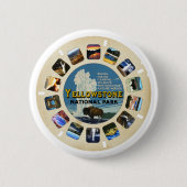 Retro Yellowstone National Park Souvenir Ronde Button 5,7 Cm (Voorkant)