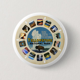 Retro  Yellowstone National Park Souvenir Ronde Button 5,7 Cm