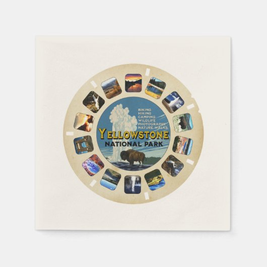 Retro  Yellowstone National Park Souvenir Servet (Voorkant)