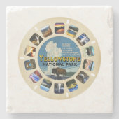 Retro  Yellowstone National Park Souvenir Stenen Onderzetter (Voorkant)