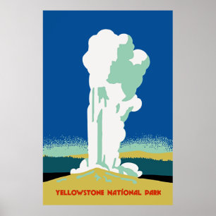 Retro Yellowstone Park Reis en Poster