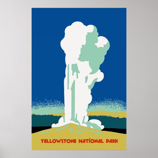 Retro Yellowstone Park Reis en Poster (Voorkant)
