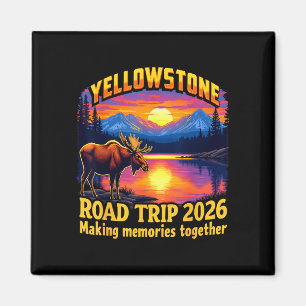 Retro Yellowstone roadtrip 2026 zomer vakantie Magneet