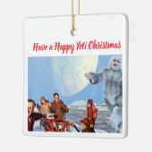 Retro Yeti Christmas Ornament, Personalized Family Keramisch Ornament (Links)