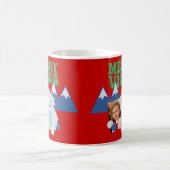 Retro Yeti Whimsical Kinder Kerst Koffiemok (Center)