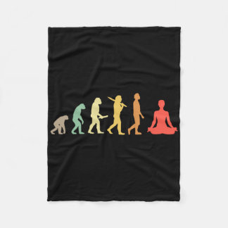 Retro Yoga Evolutie Cadeau voor Yogis en Yoga Lief Fleece Deken