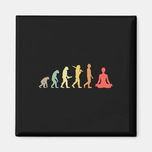 Retro Yoga Evolutie Cadeau Voor Yogis En Yoga Lief Magneet