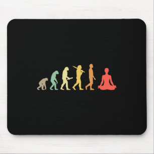 Retro Yoga Evolutie Cadeau Voor Yogis En Yoga Lief Muismat