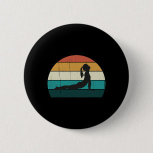 Retro Yoga Houden Vintage Mind Meditatie Lichaam W Ronde Button 5,7 Cm
