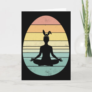 Retro Yoga Paasei Paasdag Meditatie Dames  Kaart