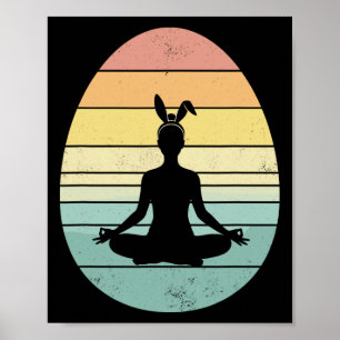 Retro Yoga Pasen Ei Pasen Dag Meditatie Dames  Poster