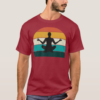 Retro Yoga Pose Mind Meditatie T-shirt