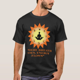 Retro Yoga Spreuk Powered by Breath ( T-shirt