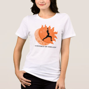 Retro Yoga Spreuk Powered by Breath Tri-Blend Shirt