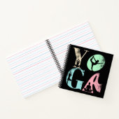 Retro Yoga Typografie met Silhouetten van Poses Notitieboek (Binnen)