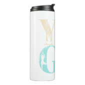 Retro Yoga Typography with Silhouettes of Poses Thermosbeker (Gedraaid links)