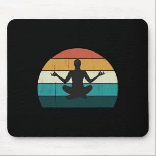 Retro yogahouding vintage mind meditatie lichaam W Muismat