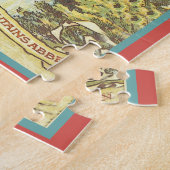 Retro Yorkshire Railroad Tourist Guide Hoesje Legpuzzel (Zijkant)