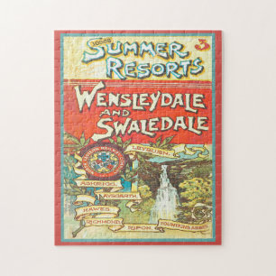 Retro Yorkshire Railroad Tourist Guide Hoesje Legpuzzel