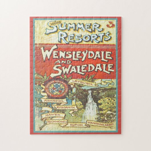 Retro Yorkshire Railroad Tourist Guide Hoesje Legpuzzel (Verticaal)