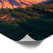 Retro Yosemite California Travel Illustration Poster (Hoek)