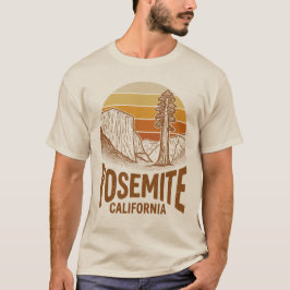 Retro Yosemite Californië Zonsondergang Nationaal  T-shirt