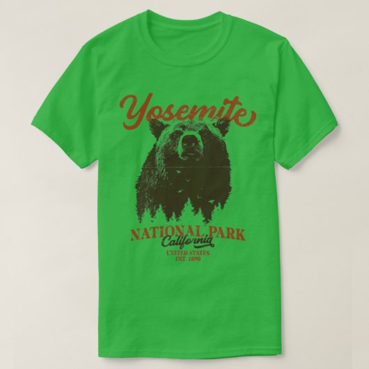 Retro Yosemite National Park California Black Beer T-shirt (Design voorkant)