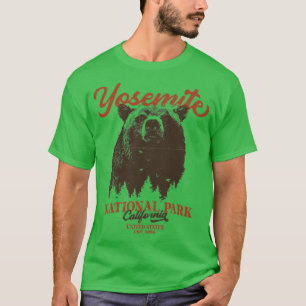 Retro Yosemite National Park California Black Beer T-shirt