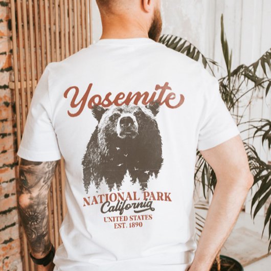 Retro Yosemite National Park California Black Beer T-shirt