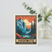 Retro Yosemite National Park California Briefkaart (Staand voorkant)