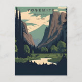 retro Yosemite National Park Half Dome Californië Briefkaart (Voorkant)