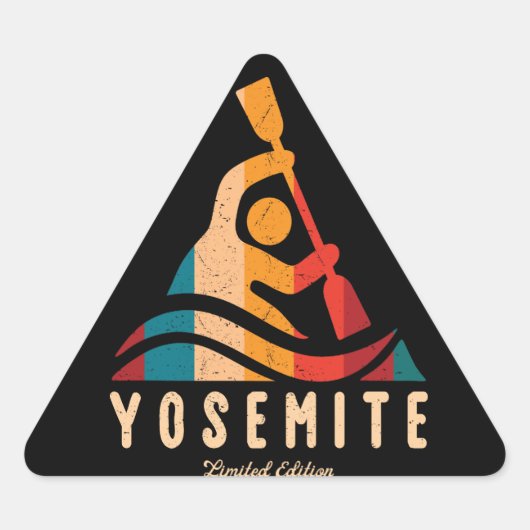 Retro Yosemite National Park Kajakken Sticker (Voorkant)
