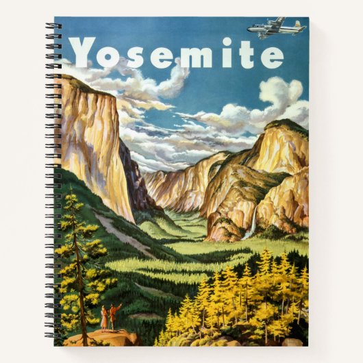  Retro Yosemite National Park Reizen Notitieboek (Voorkant)