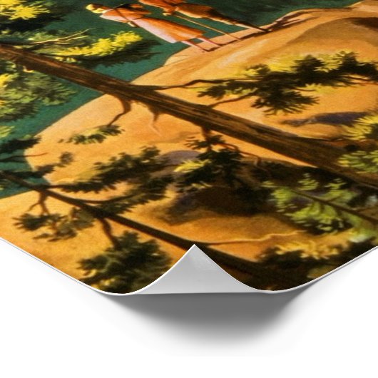 Retro Yosemite National Park Reizen Poster (Hoek)