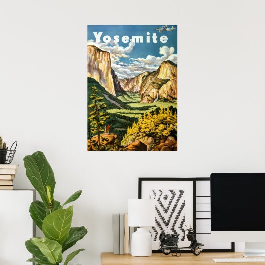  Retro Yosemite National Park Reizen Poster (Thuiskantoor)