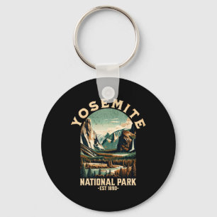 Retro Yosemite National Park Usa Vintage Wandelen Sleutelhanger