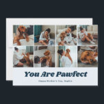 Retro You Are Pawfect Dog Mom 12 Photo Blue Feestdagenkaart<br><div class="desc">Elegant Mother's Day greeting card.'</div>