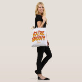 Retro You’re So Groovy Personalized Name 70s  Tote Bag (Op model)